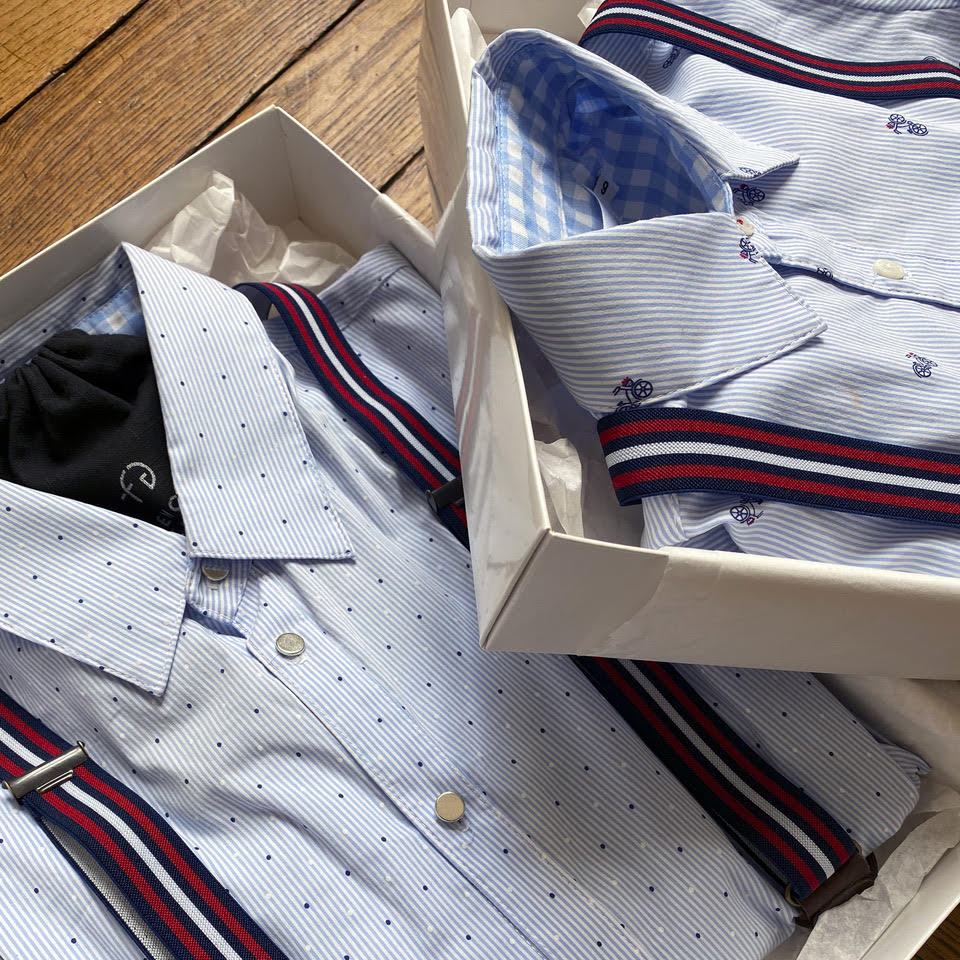 coffret père et fils chemise et bretelles made in France